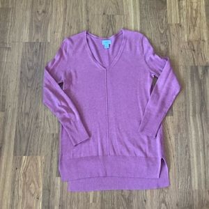 Old Navy dusty rose, long sleeve, v-neck tunic sweater